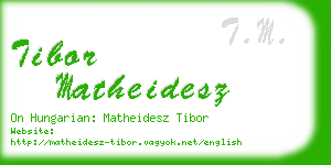 tibor matheidesz business card